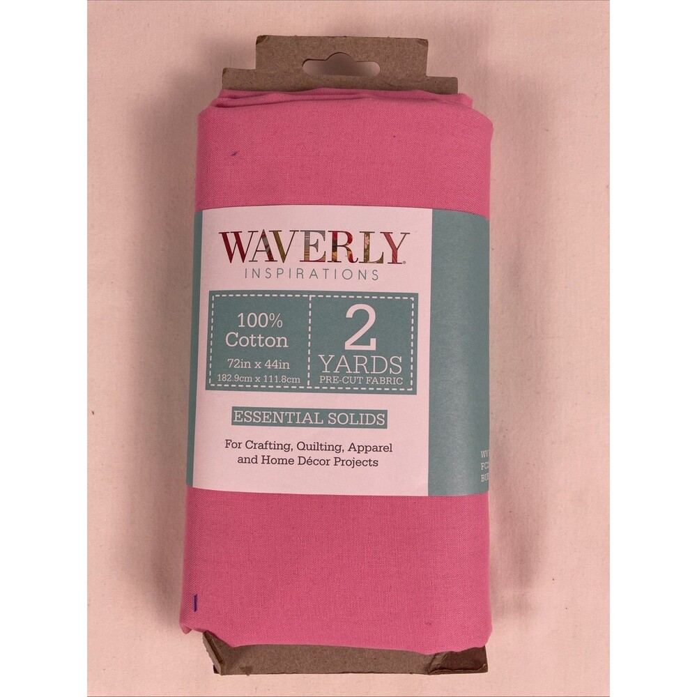 NEW (2) Yards Pre-Cut Waverly Inspirations Solid Pink 100% Cotton Fabric 72”x44”